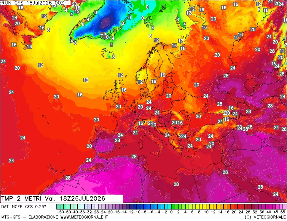 mappa Temp 2 metri