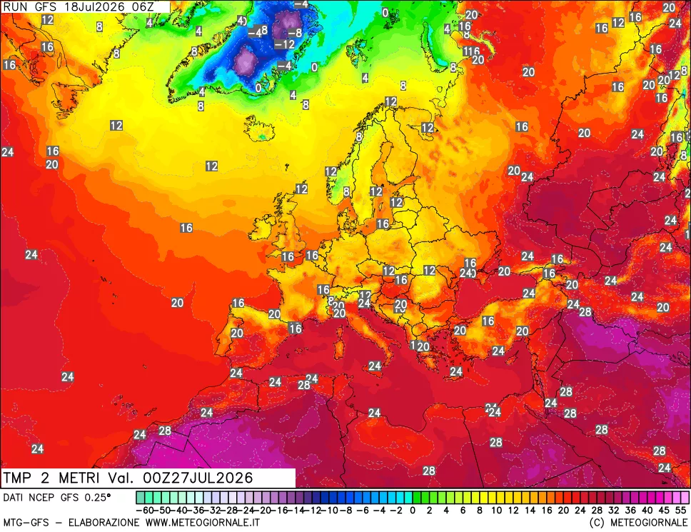 mappa Temp 2 metri