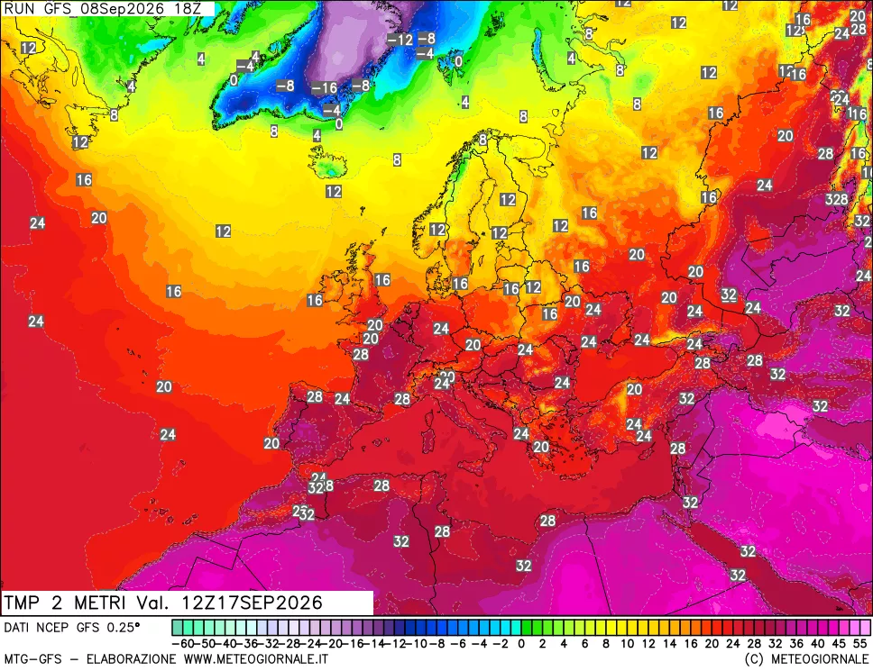 mappa Temp 2 metri