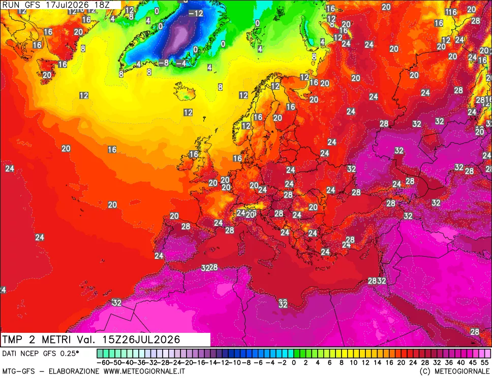 mappa Temp 2 metri