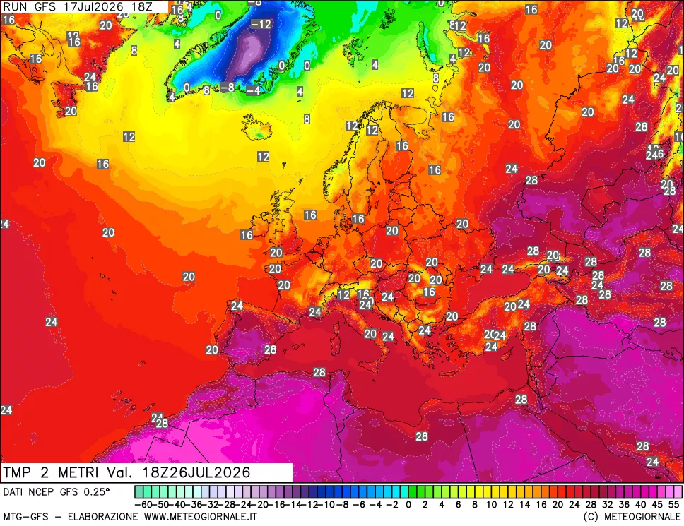 mappa Temp 2 metri