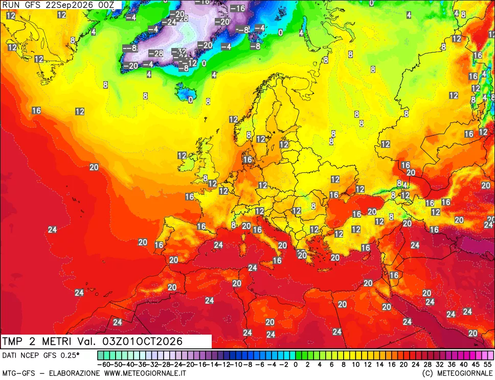 mappa Temp 2 metri