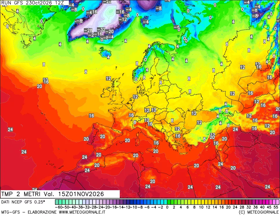 mappa Temp 2 metri
