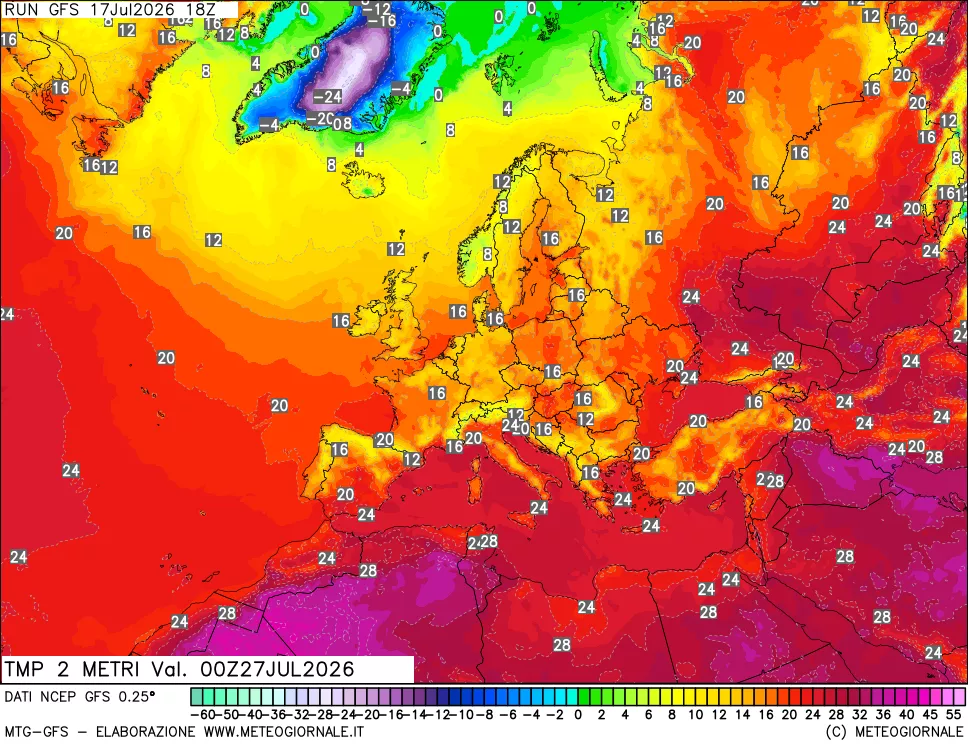 mappa Temp 2 metri