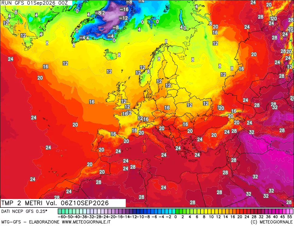 mappa Temp 2 metri