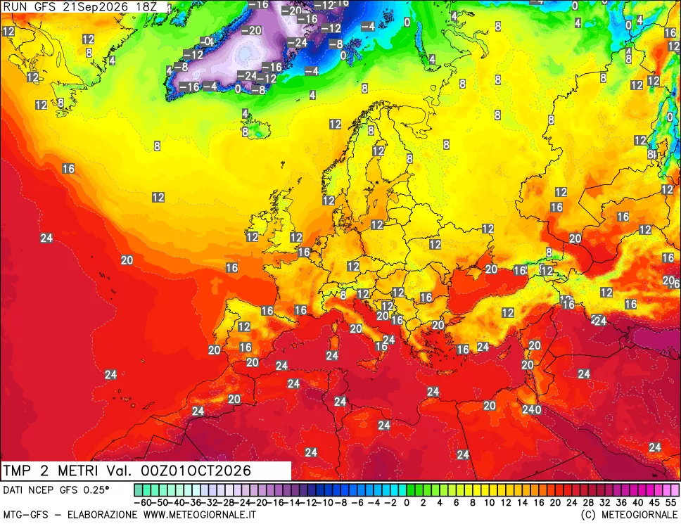 mappa Temp 2 metri