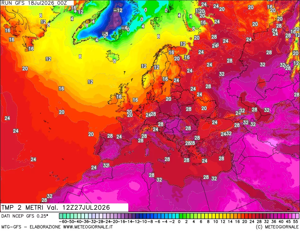 mappa Temp 2 metri