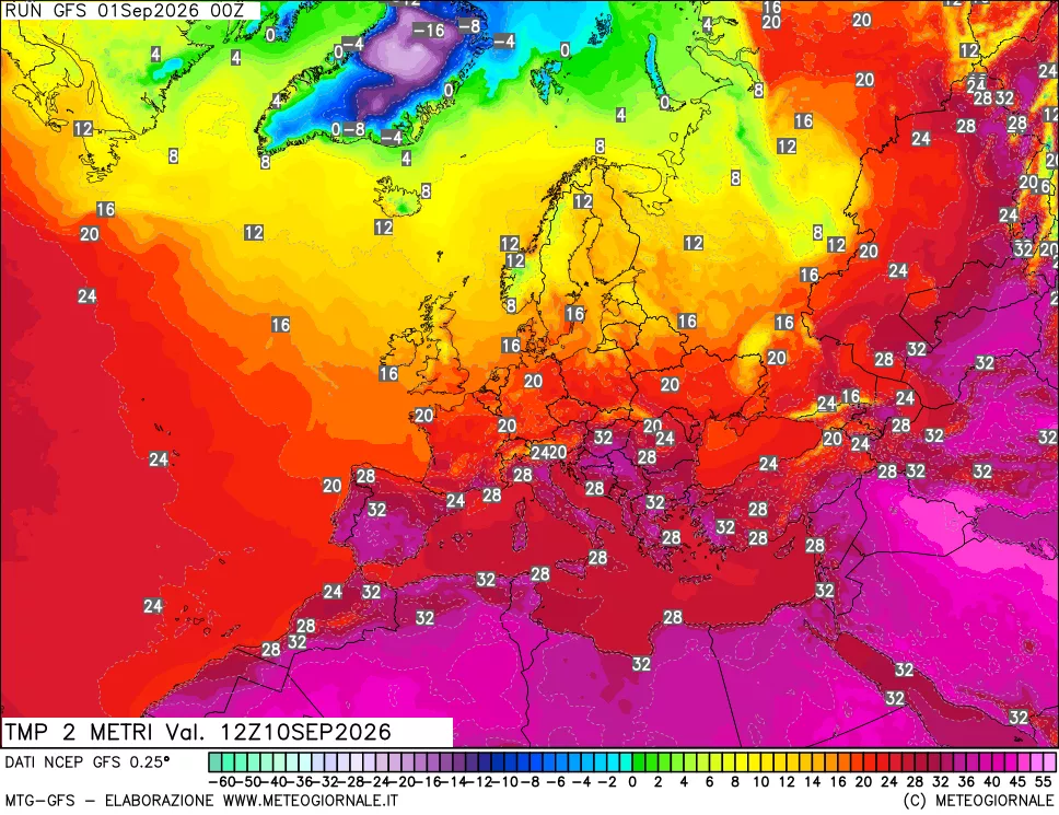mappa Temp 2 metri