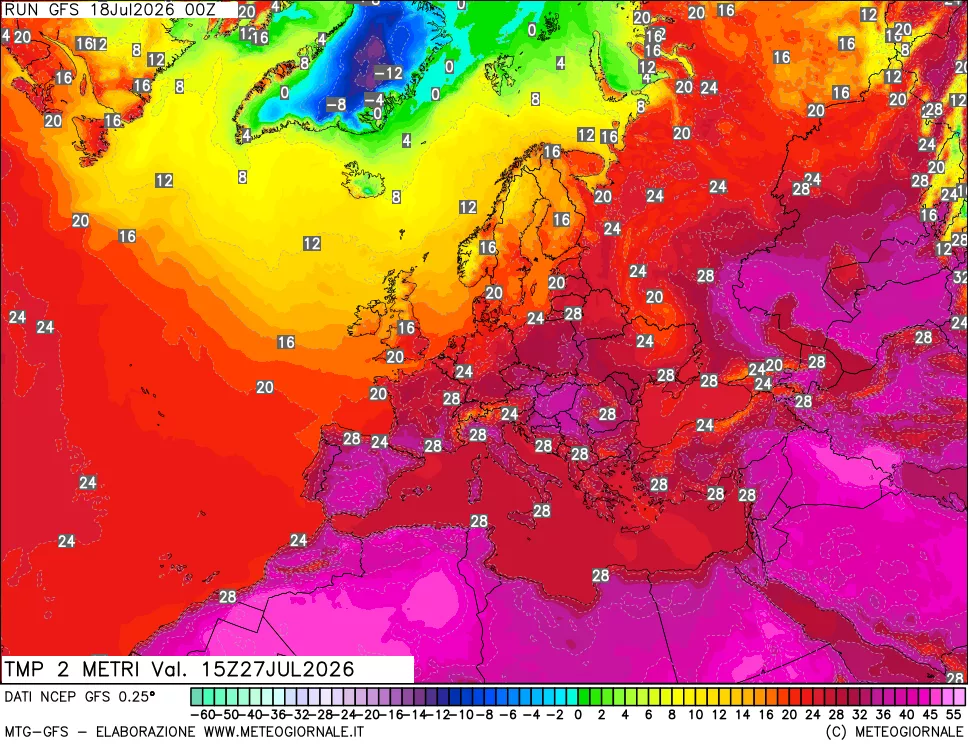 mappa Temp 2 metri