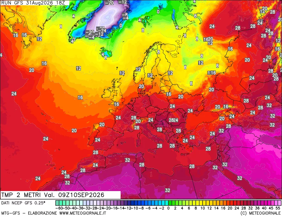 mappa Temp 2 metri