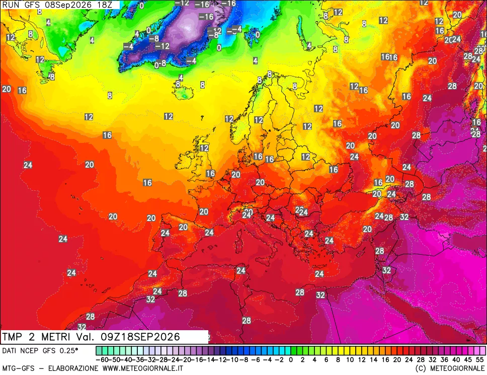 mappa Temp 2 metri
