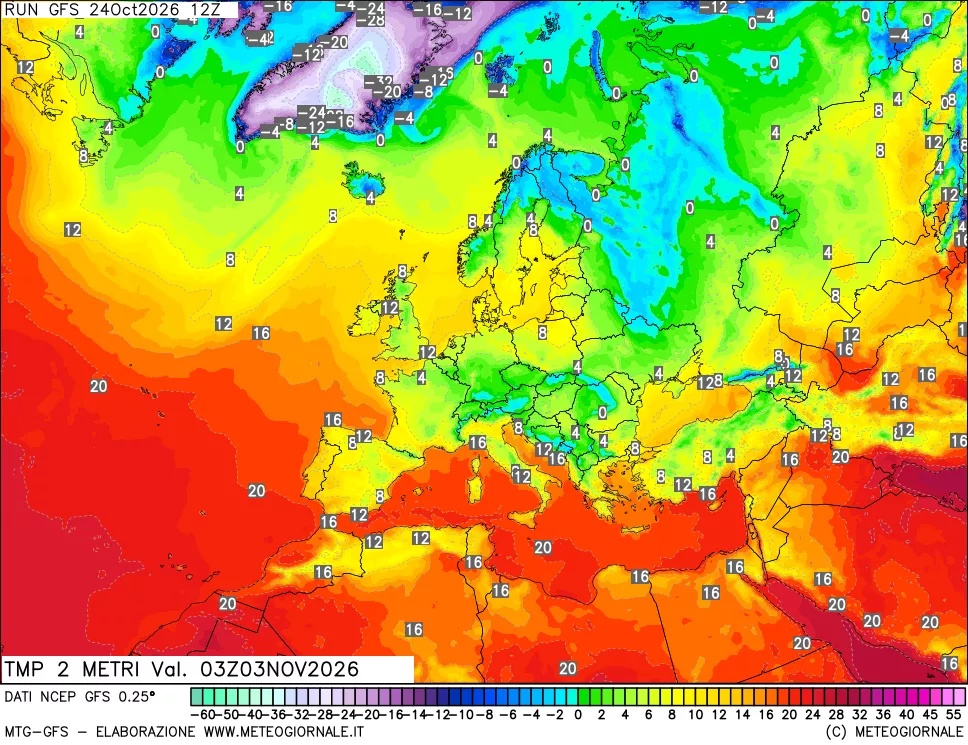 mappa Temp 2 metri