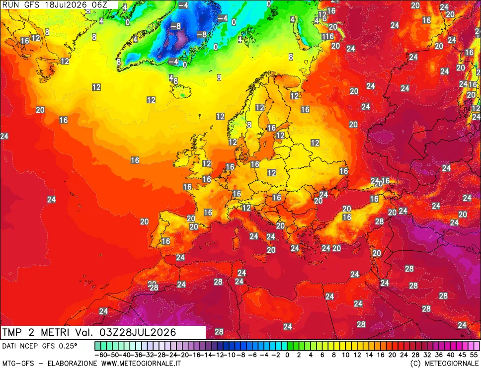 mappa Temp 2 metri