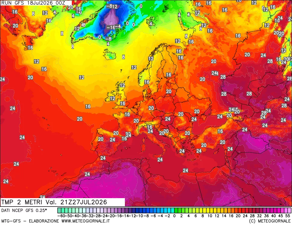 mappa Temp 2 metri