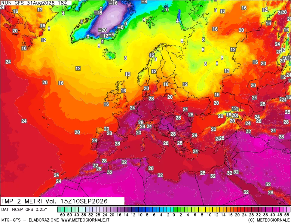 mappa Temp 2 metri