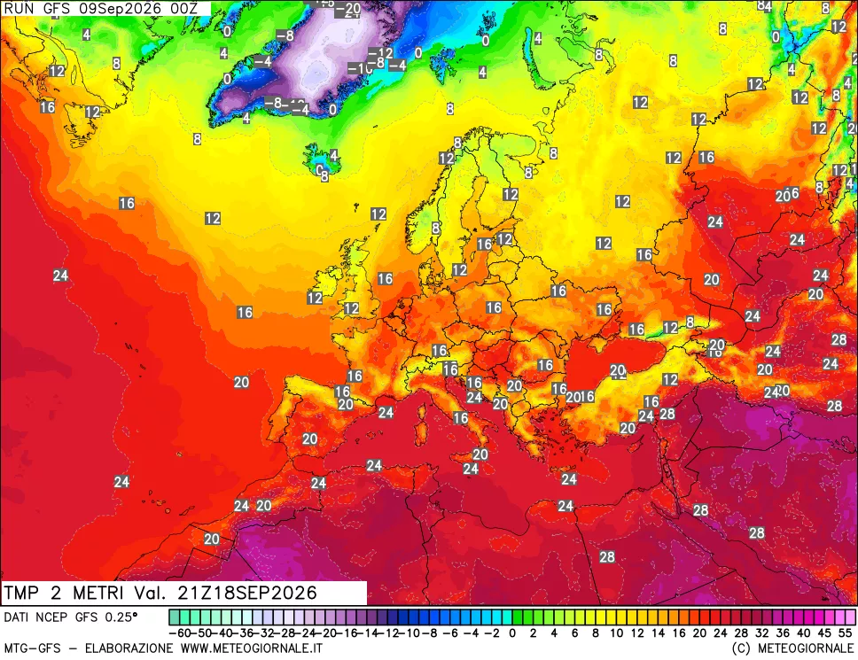 mappa Temp 2 metri