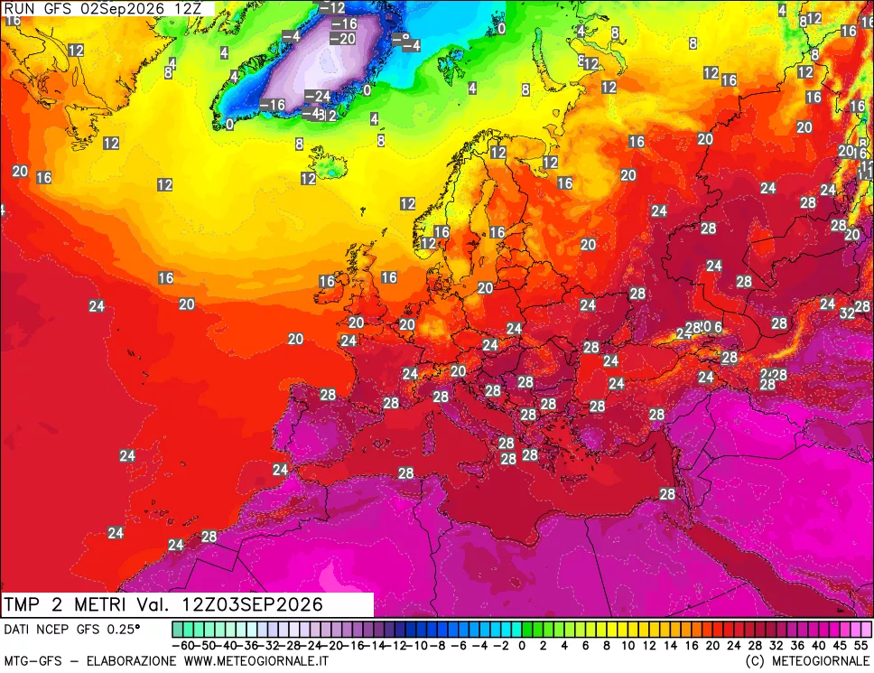 mappa Temp 2 metri