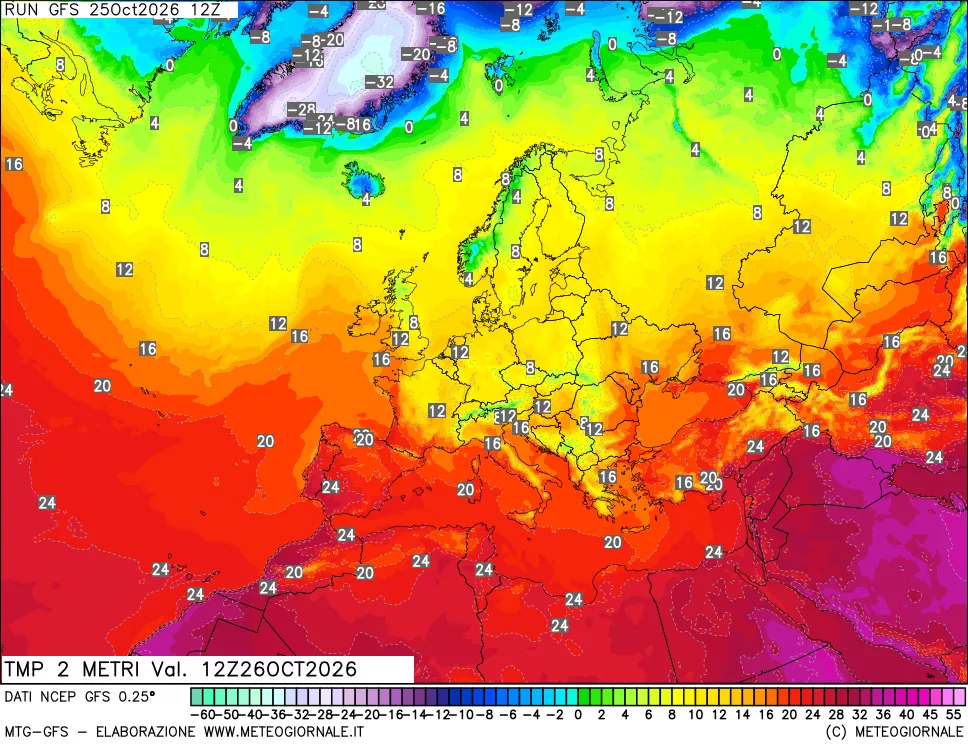 mappa Temp 2 metri