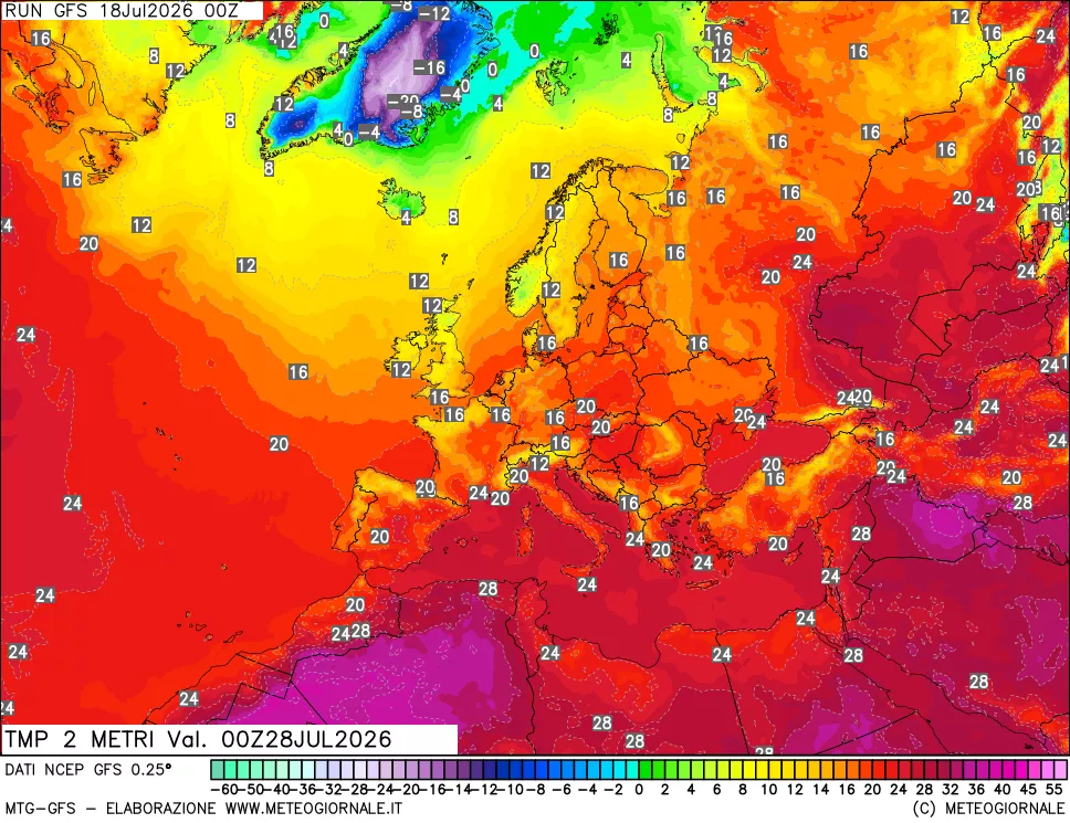 mappa Temp 2 metri