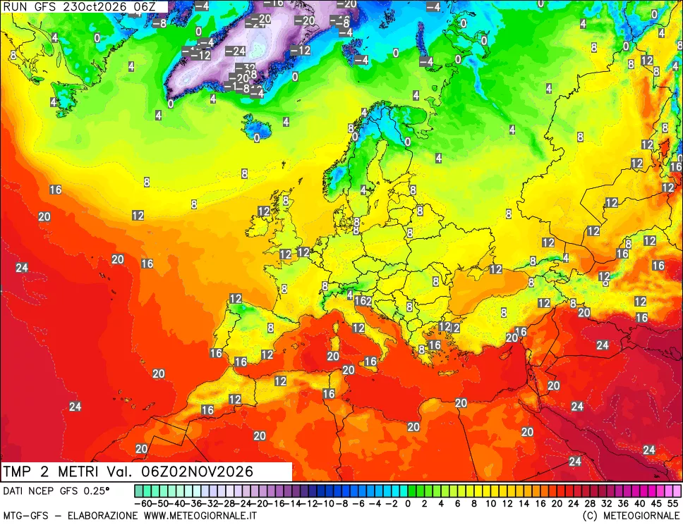 mappa Temp 2 metri