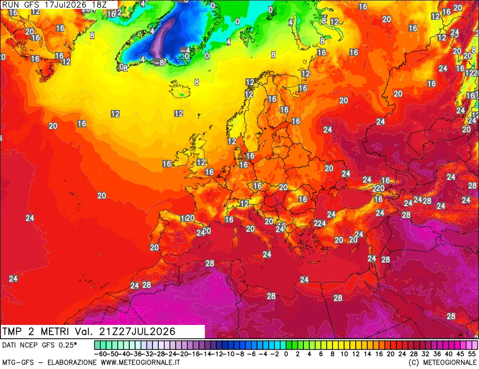 mappa Temp 2 metri