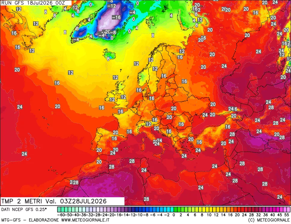 mappa Temp 2 metri