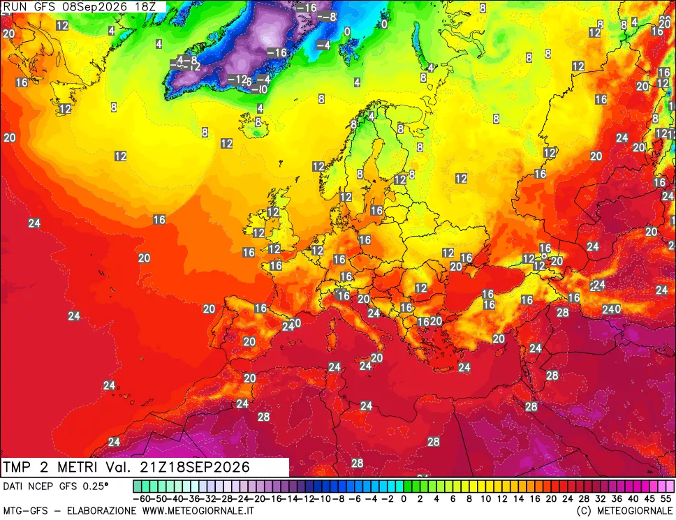 mappa Temp 2 metri
