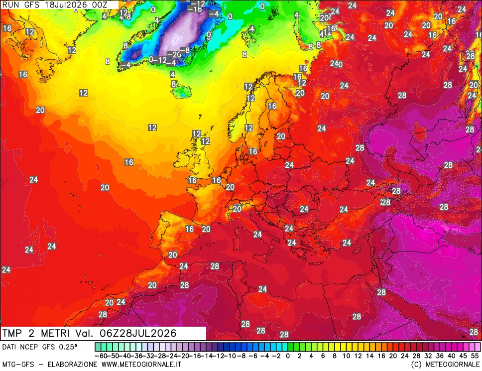 mappa Temp 2 metri