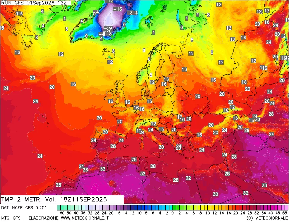 mappa Temp 2 metri