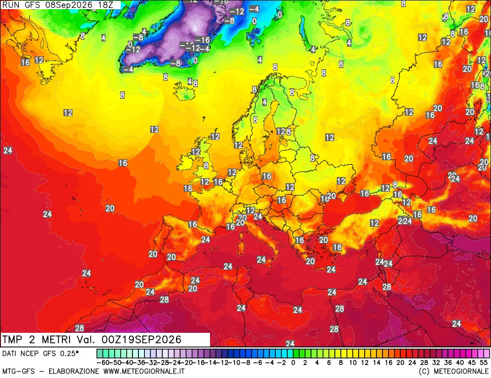 mappa Temp 2 metri