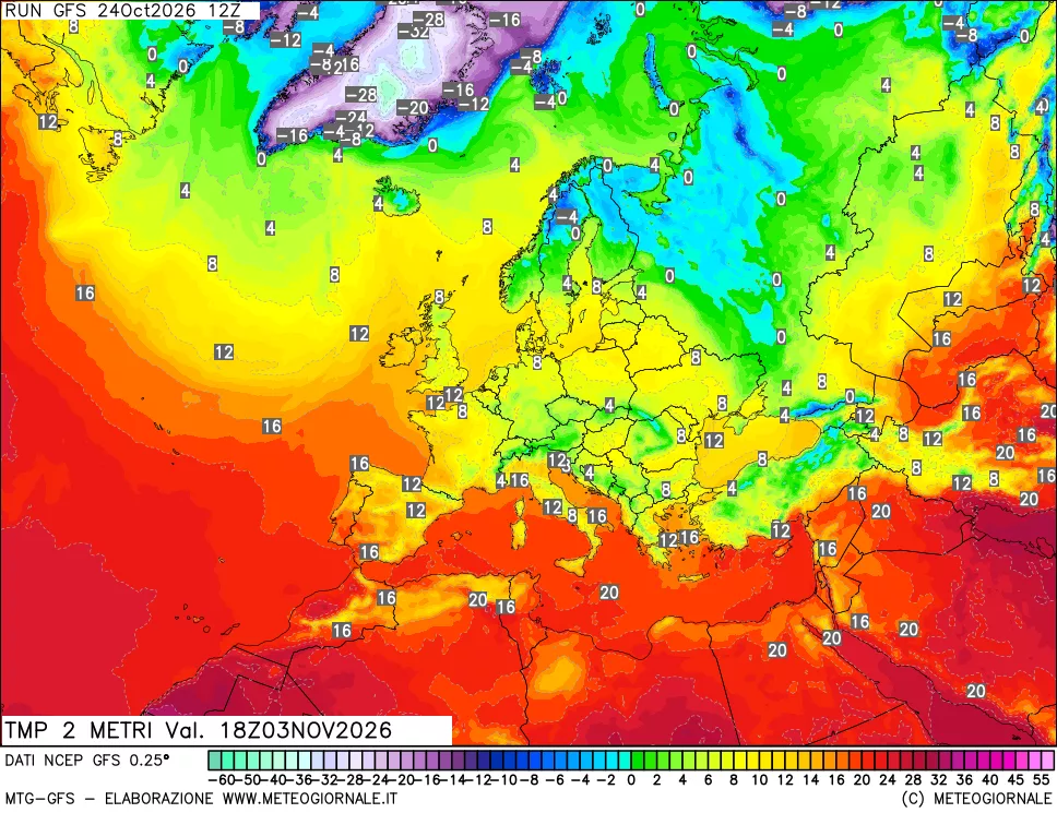 mappa Temp 2 metri