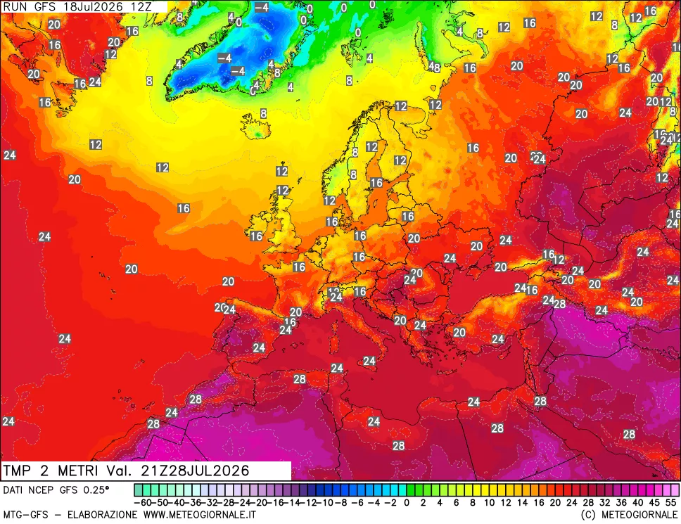 mappa Temp 2 metri