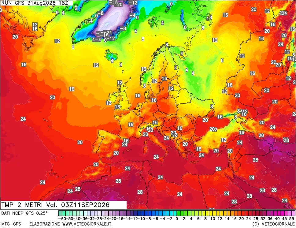 mappa Temp 2 metri
