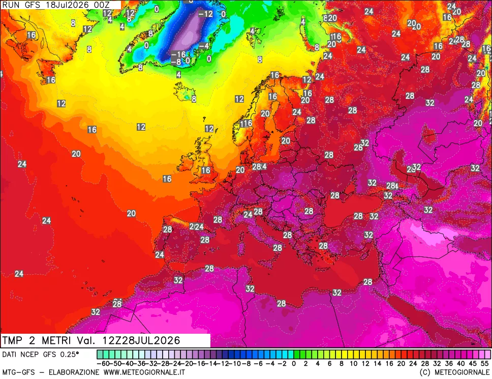 mappa Temp 2 metri