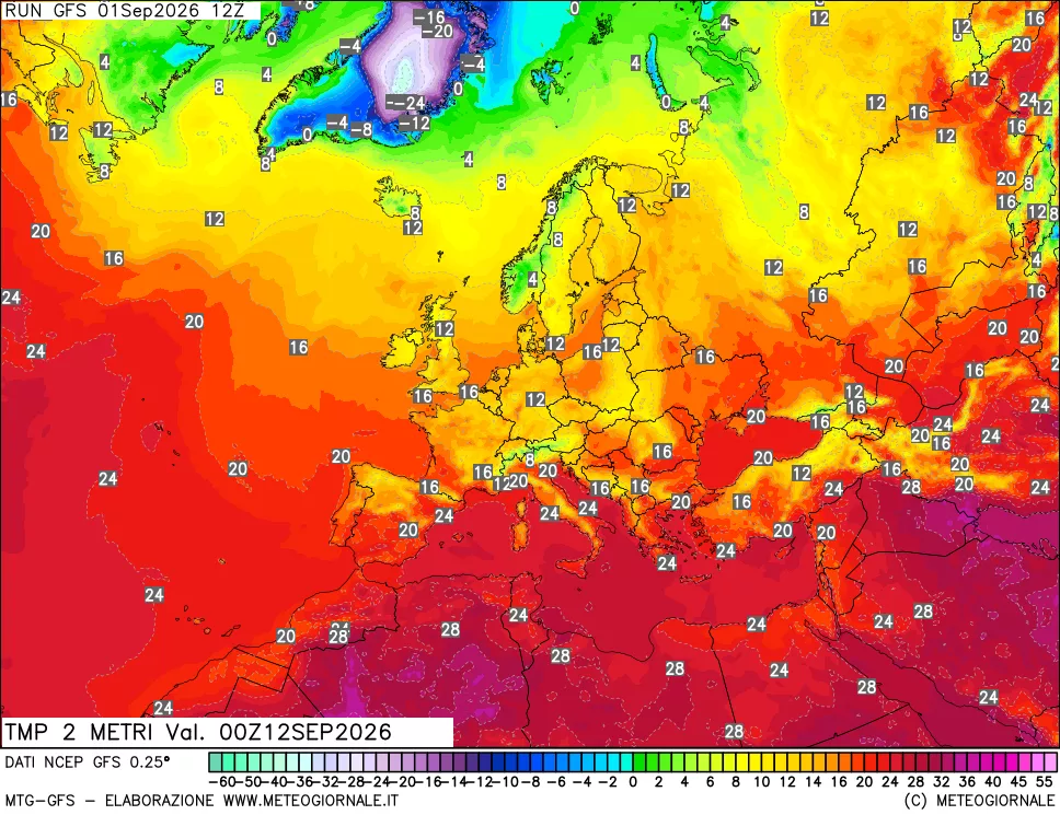 mappa Temp 2 metri