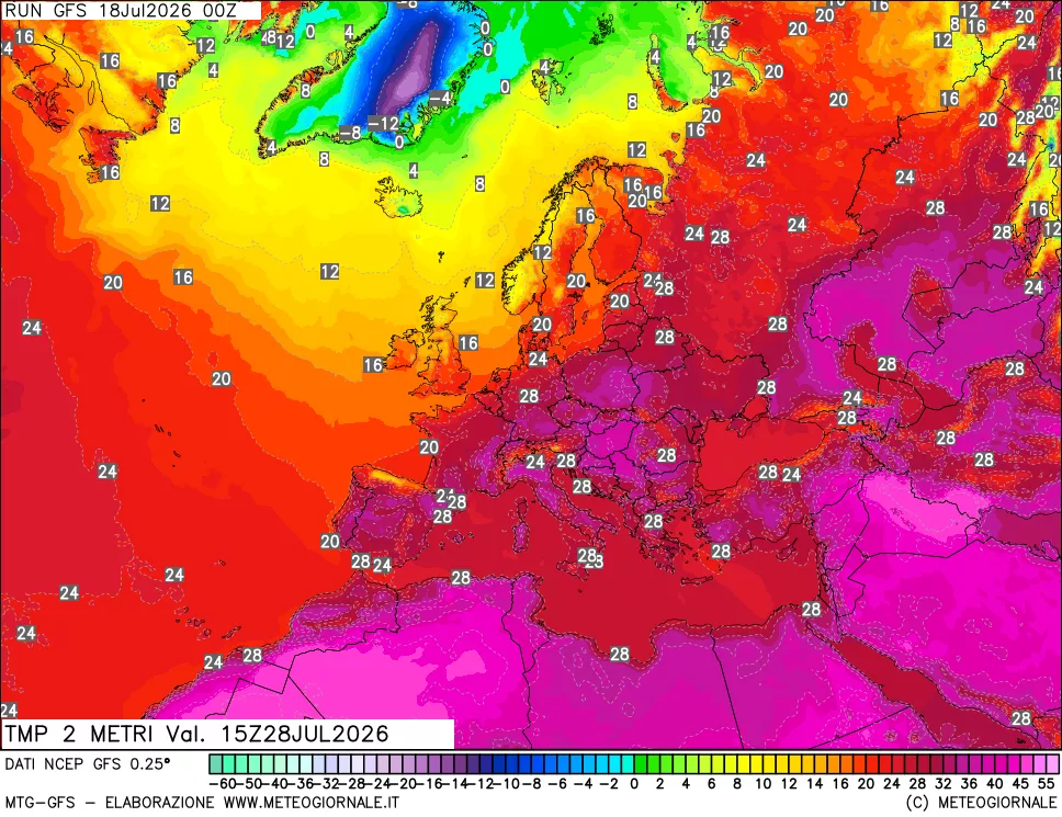 mappa Temp 2 metri