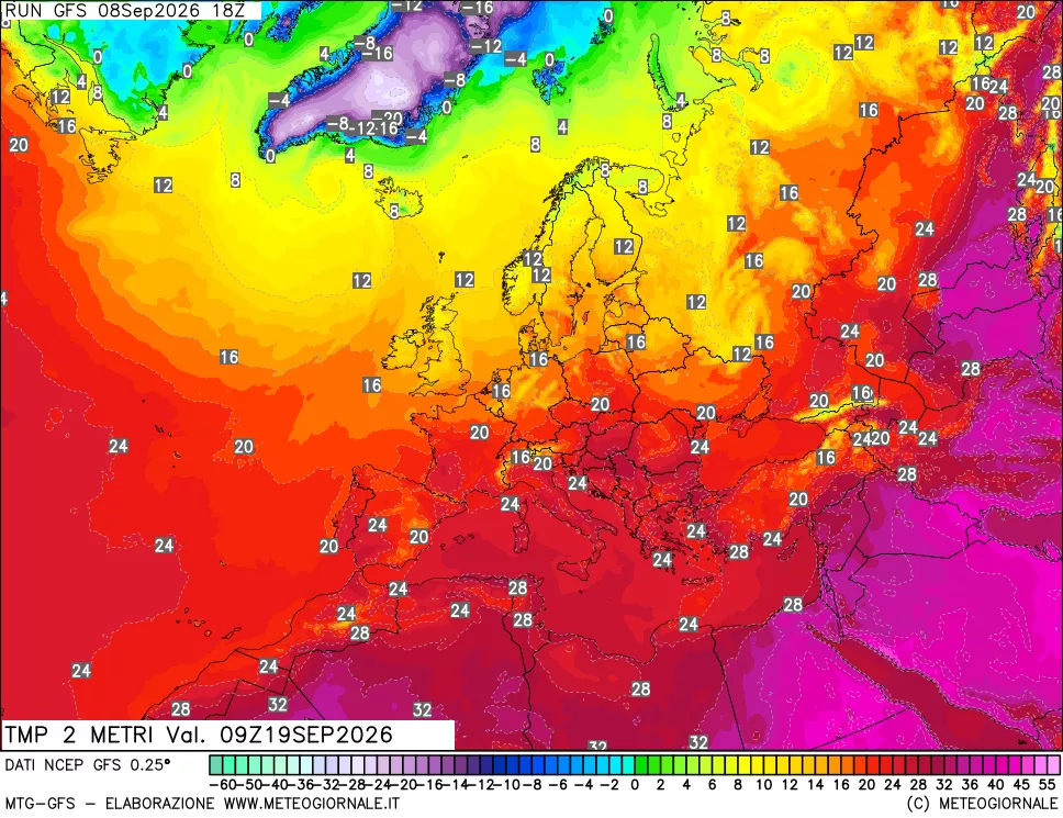 mappa Temp 2 metri