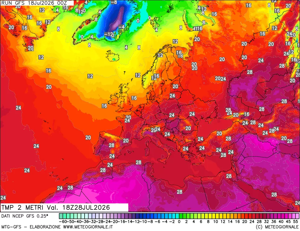 mappa Temp 2 metri