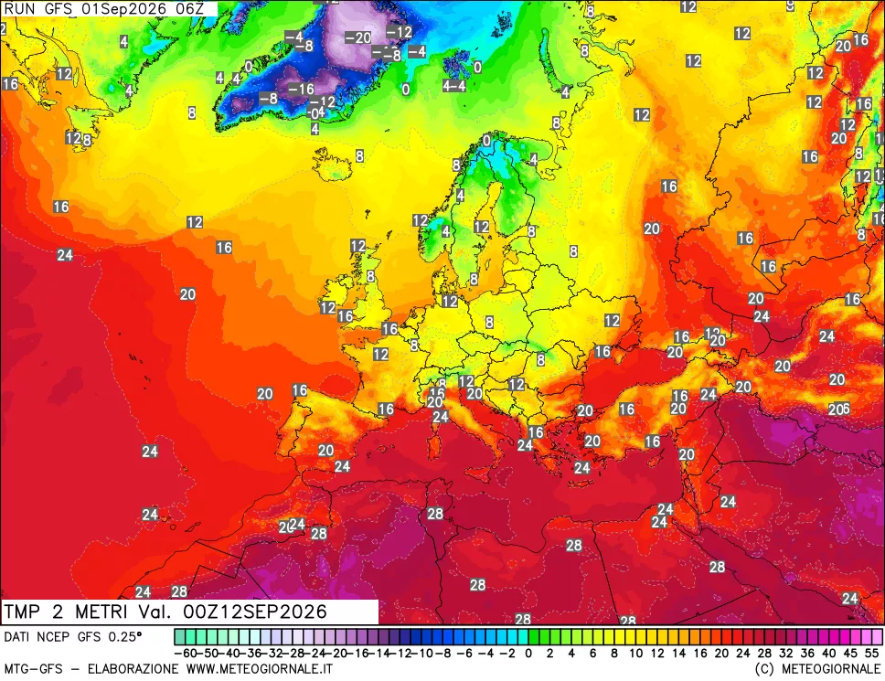 mappa Temp 2 metri