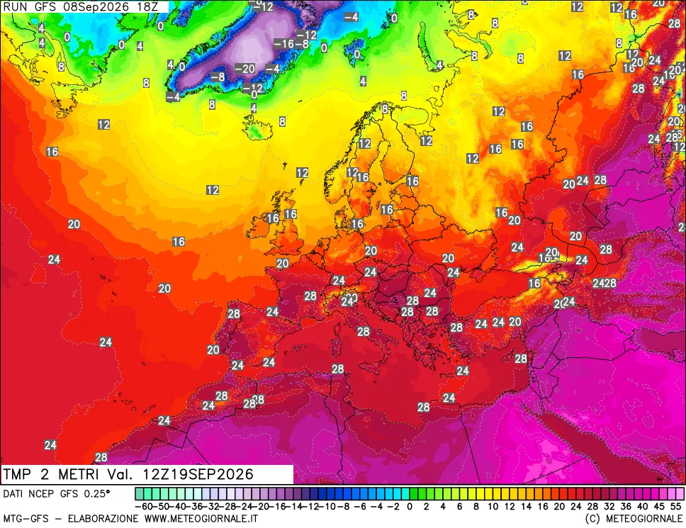 mappa Temp 2 metri