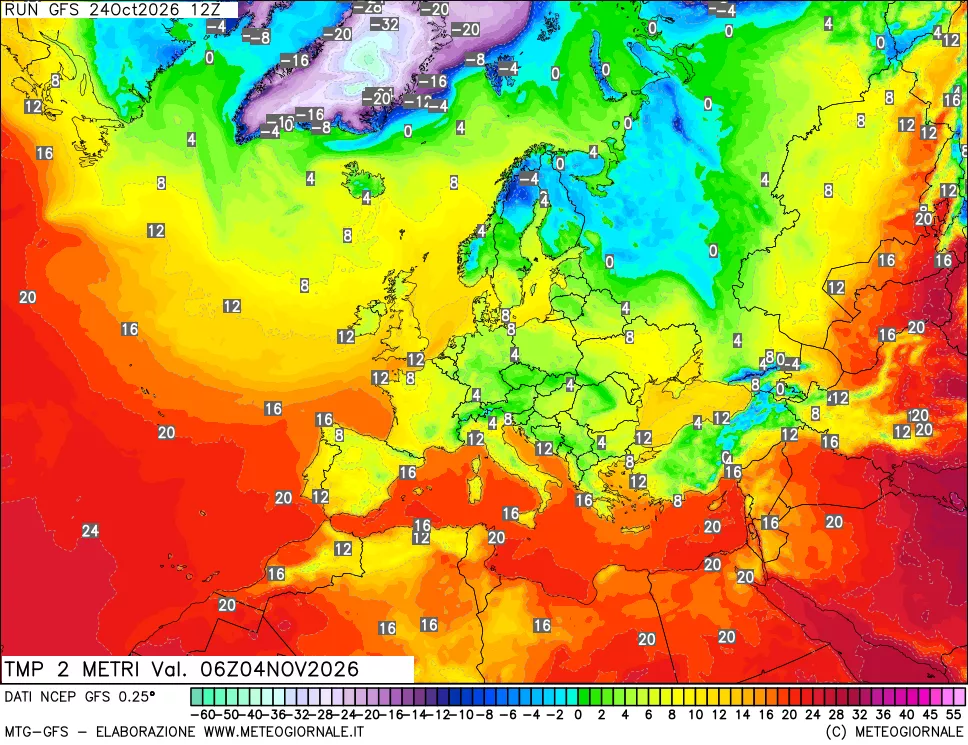 mappa Temp 2 metri