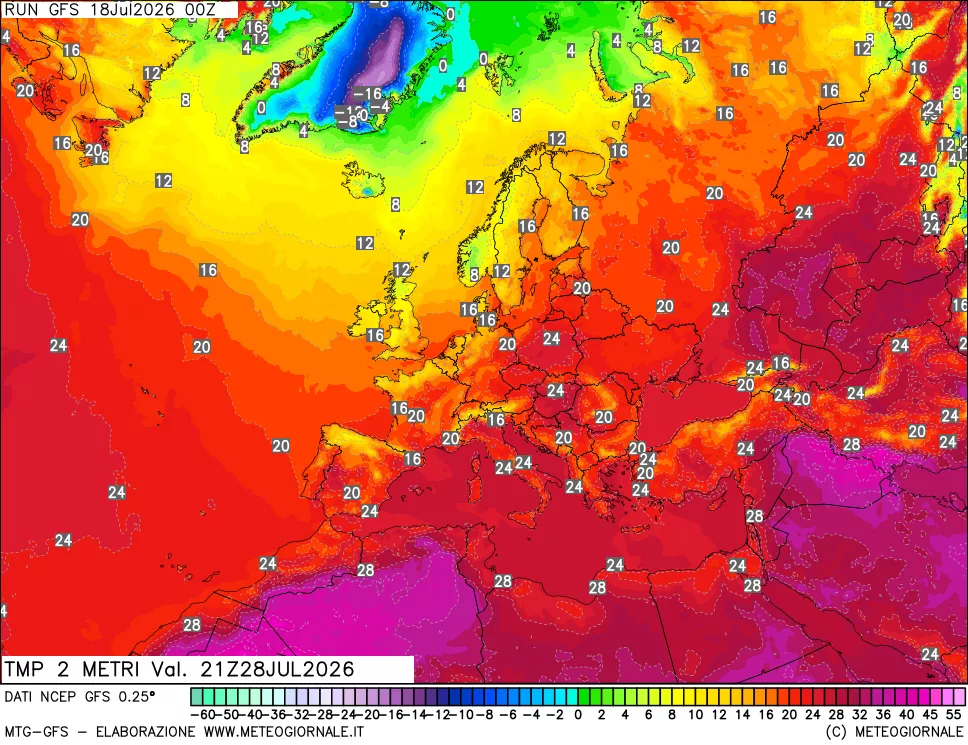 mappa Temp 2 metri