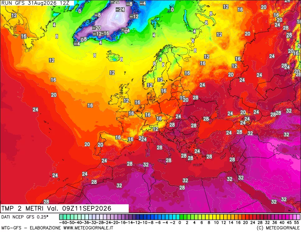 mappa Temp 2 metri