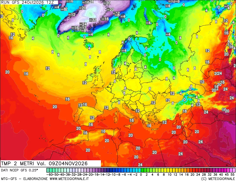 mappa Temp 2 metri