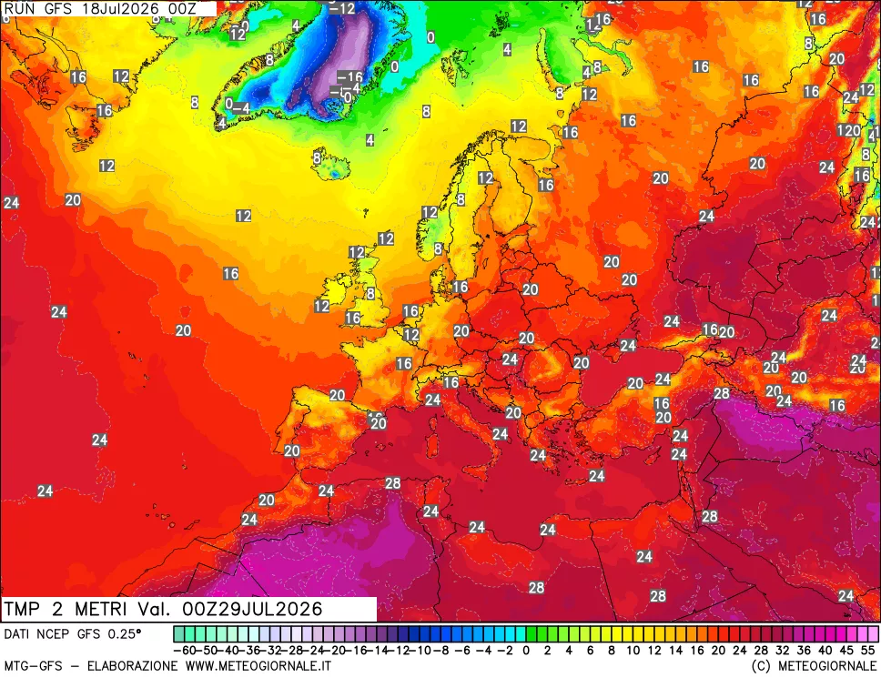 mappa Temp 2 metri