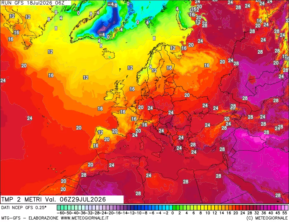 mappa Temp 2 metri