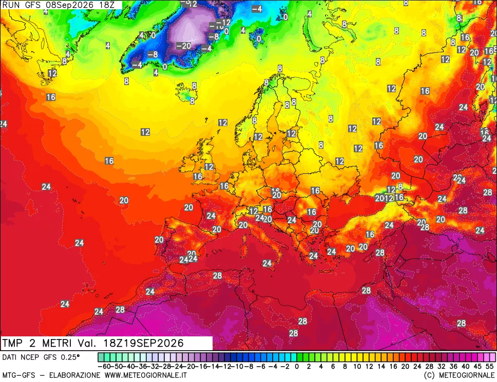 mappa Temp 2 metri