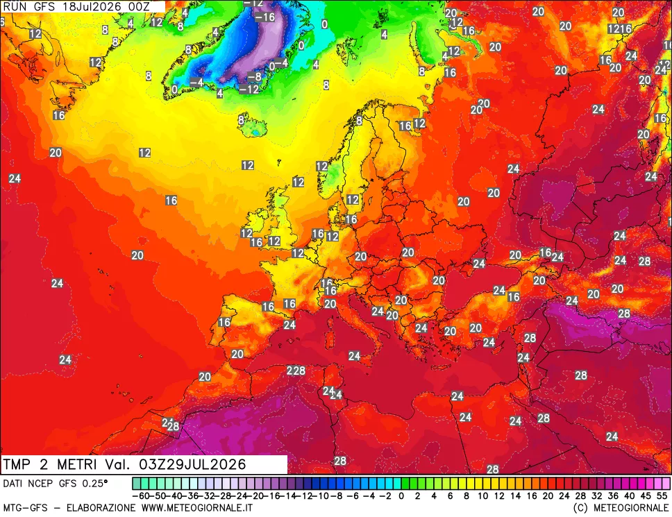 mappa Temp 2 metri
