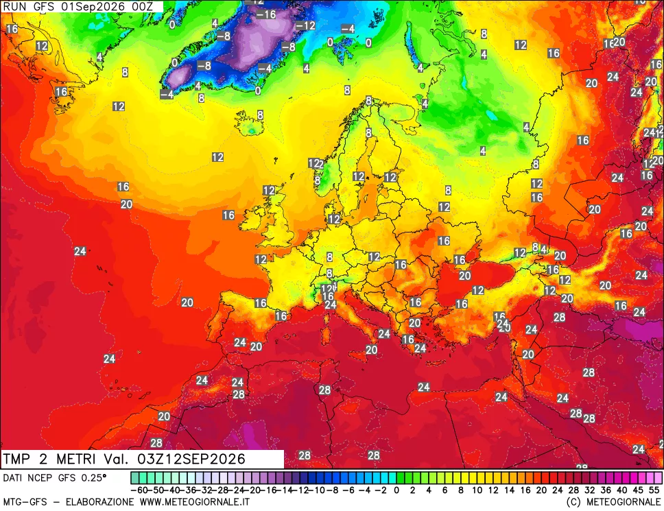 mappa Temp 2 metri