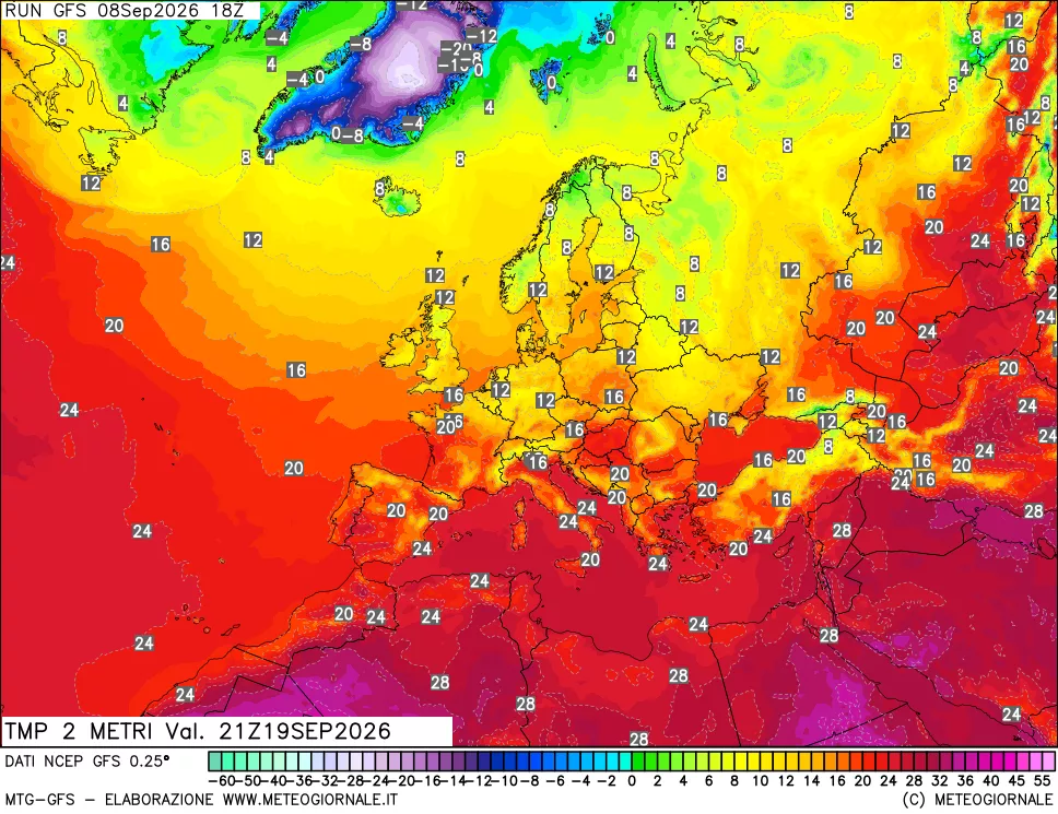 mappa Temp 2 metri